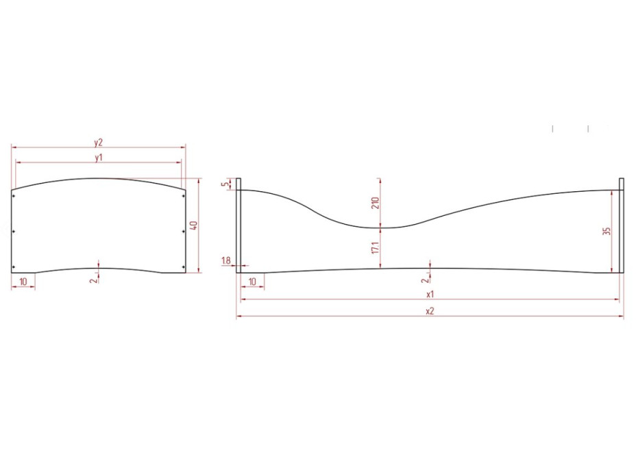 Detská dizajnová posteľ z masívu PEPE 5 - 200x90 cm