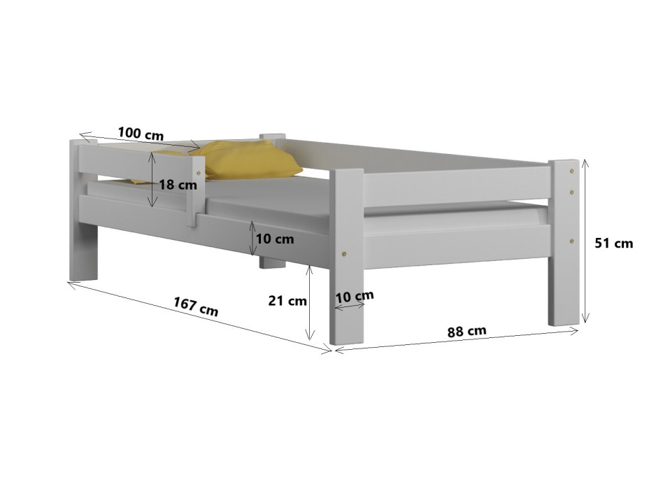 Detská posteľ z masívu PAVLÍK - 160x80 cm