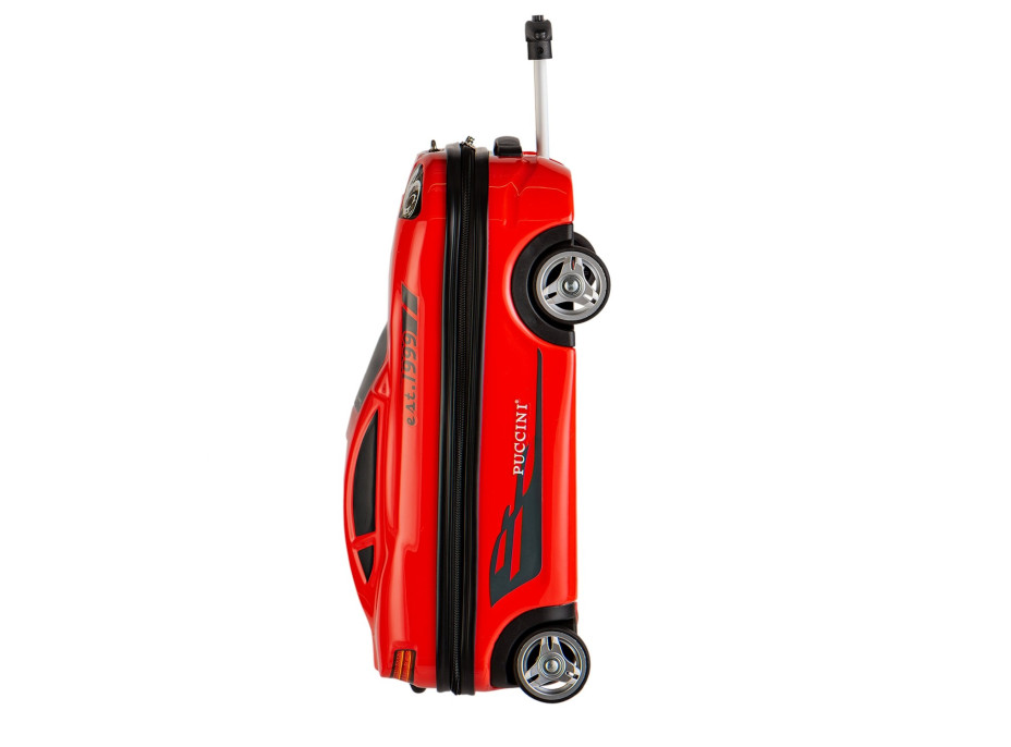 Detský cestovný kufor AUTO šport/hasiči - červený