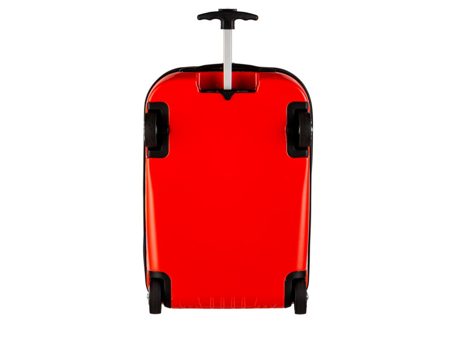 Detský cestovný kufor AUTO šport/hasiči - červený