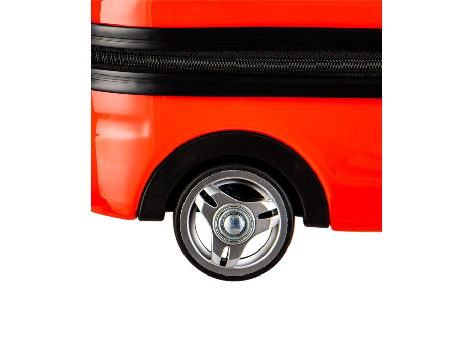 Detský cestovný kufor AUTO šport/hasiči - červený
