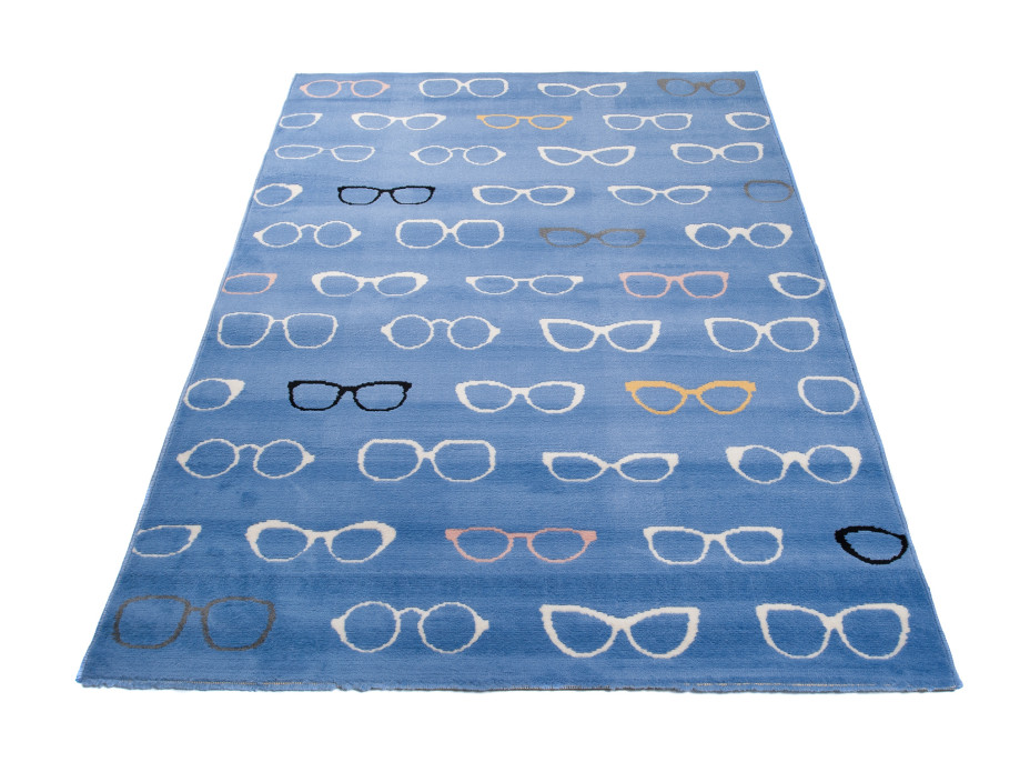 Detský koberec NOX okuliare - modrý