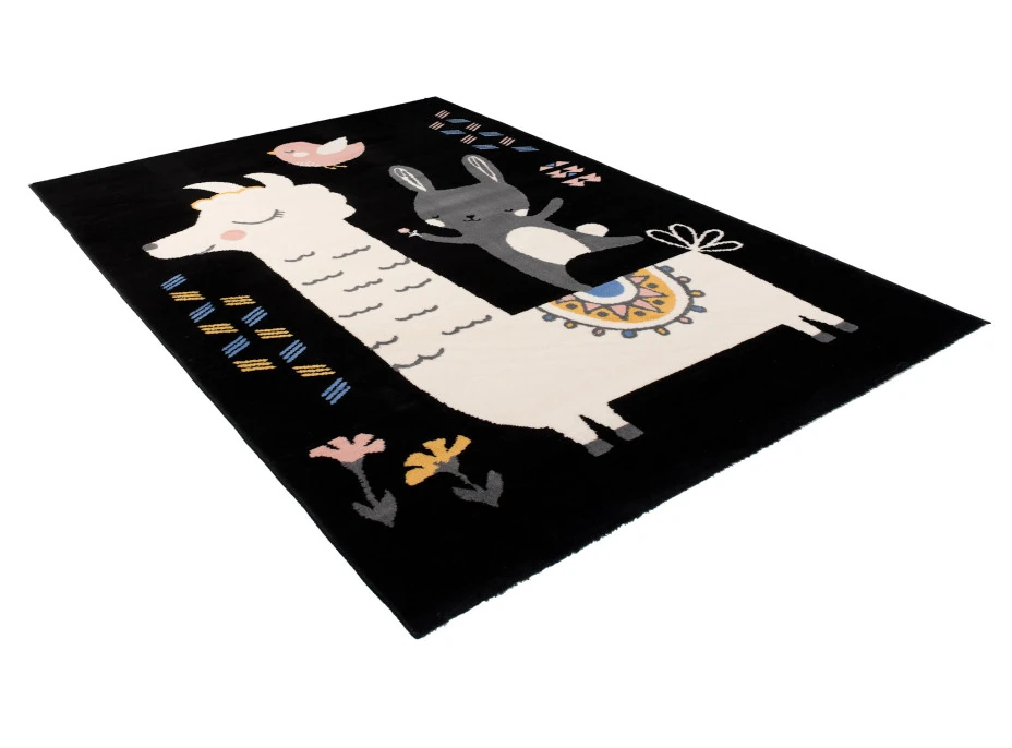 Detský koberec NOX zvieratká - čierny