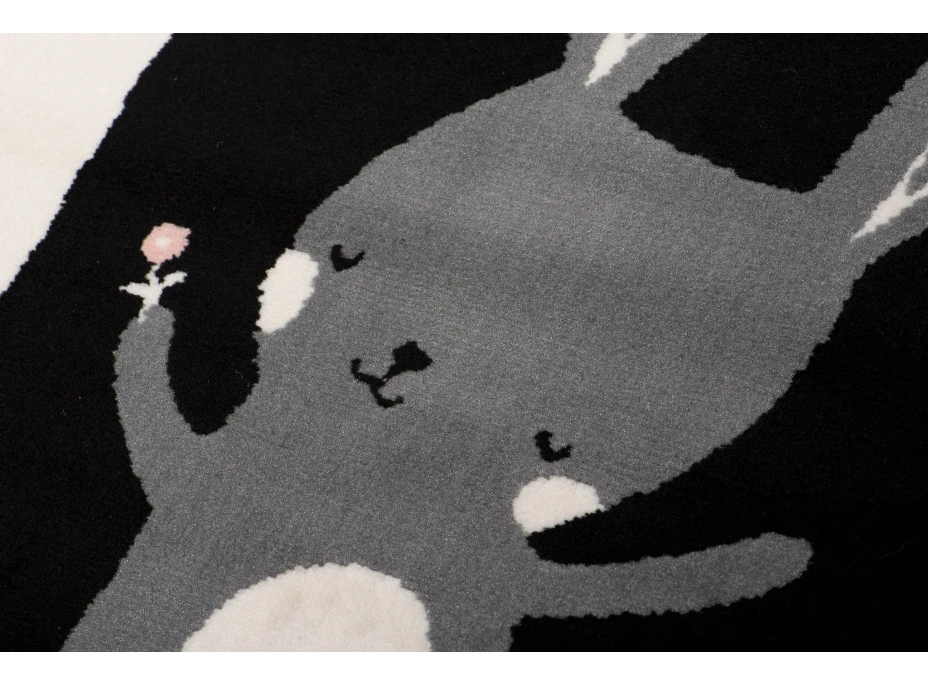 Detský koberec NOX zvieratká - čierny