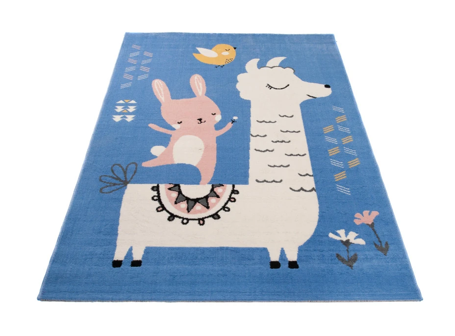 Detský koberec NOX zvieratká - modrý