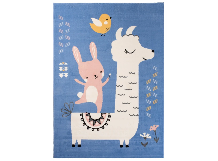 Detský koberec NOX zvieratká - modrý