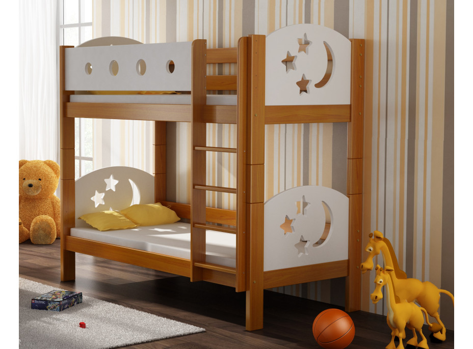 Detská poschodová posteľ z masívu MOLI (2) - 180x80 cm