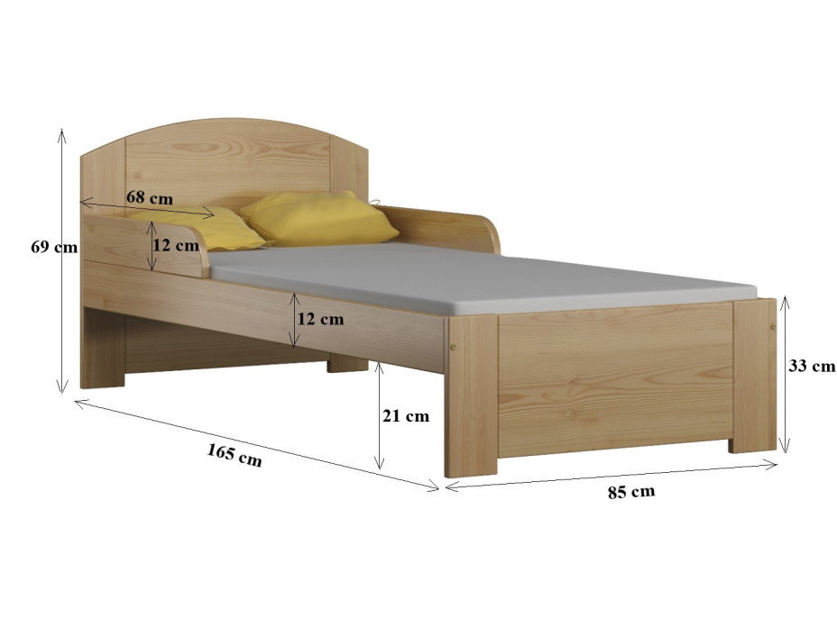 Detská posteľ z masívu BIST - 160x80 cm