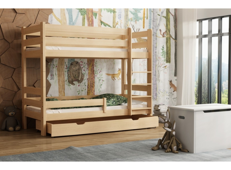Detská poschodová posteľ z masívu GABI - 160x80 cm