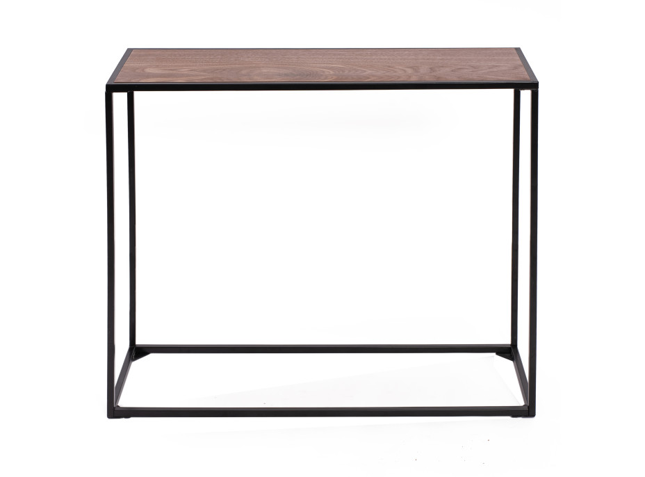 Konzolový stolík Kalis 90x72x30 cm - čierny / dekor orech