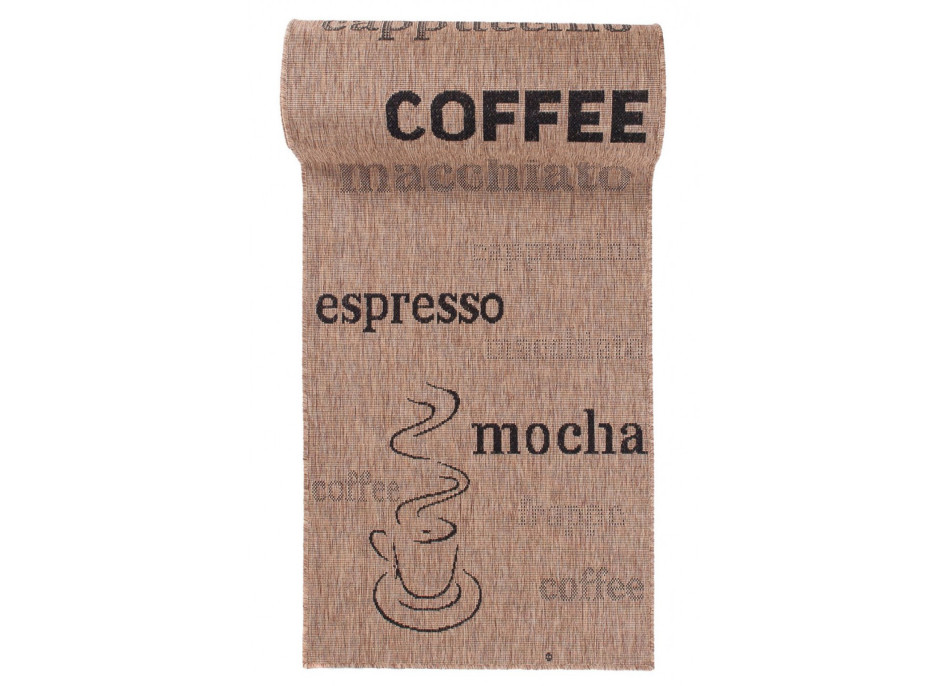 Sisalový PP behúň COFFEE - hnedý / čierny