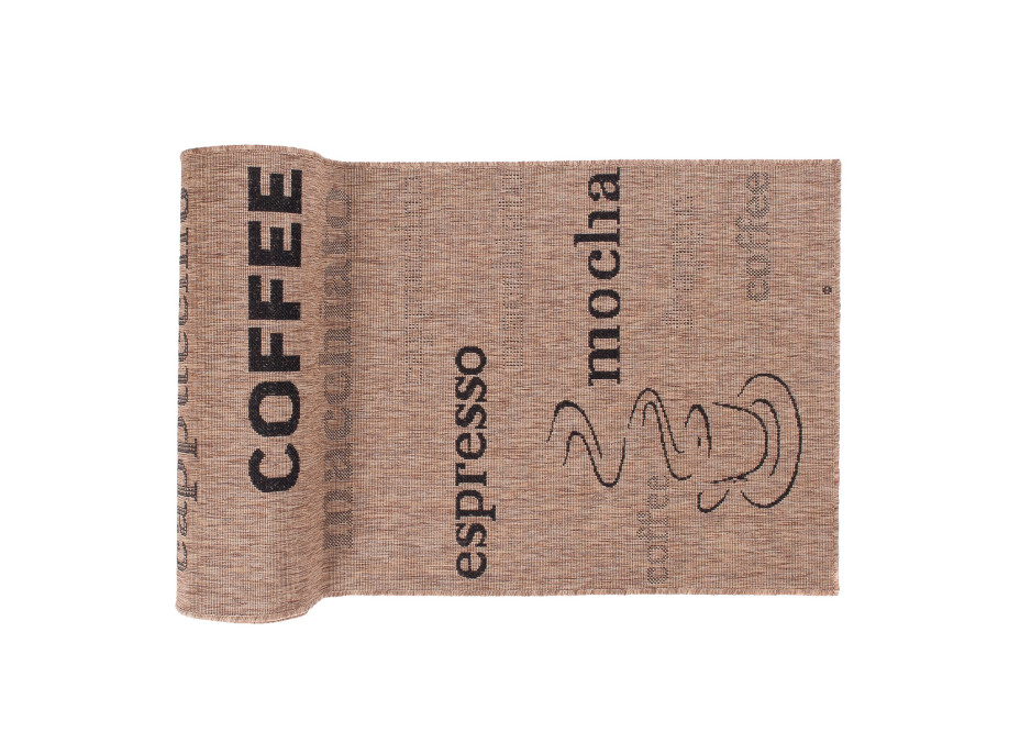 Sisalový PP behúň COFFEE - hnedý / čierny