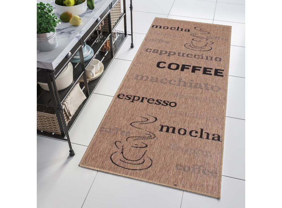 Sisalový PP behúň COFFEE - hnedý / čierny