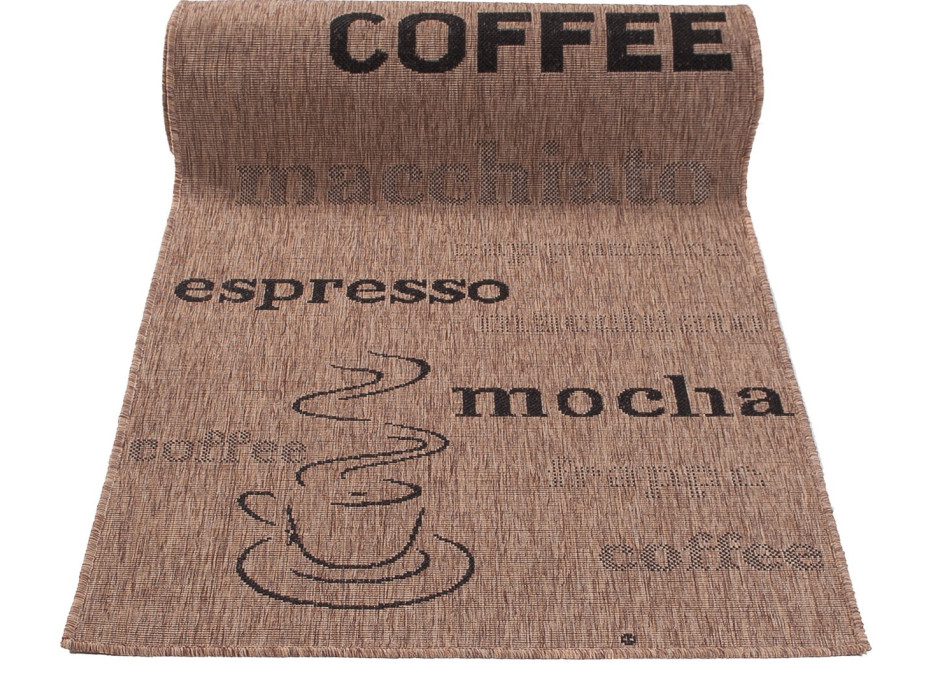 Sisalový PP behúň COFFEE - hnedý / čierny