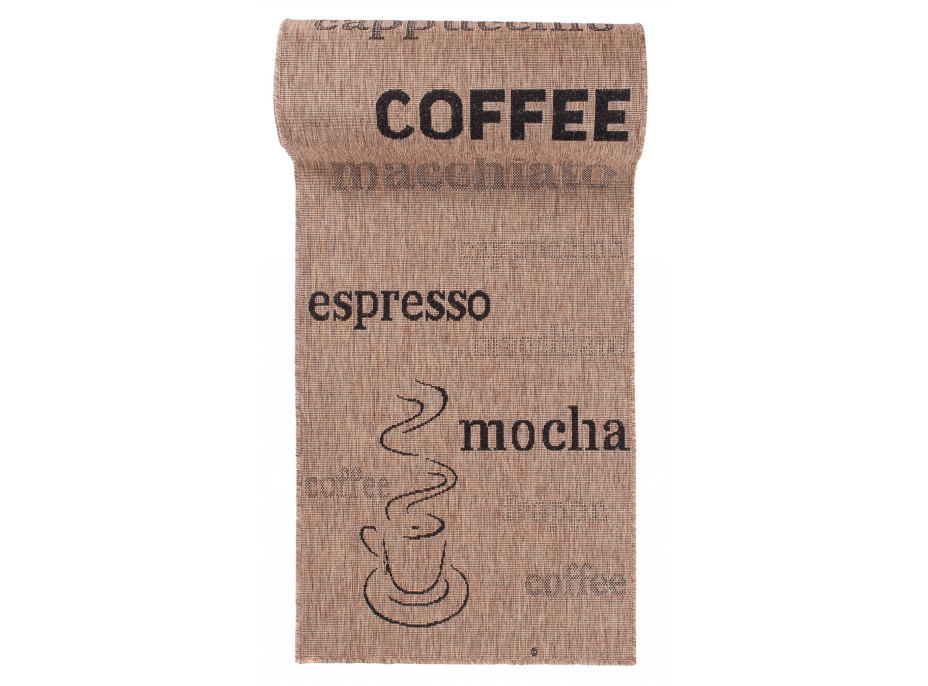Sisalový PP behúň COFFEE - hnedý / čierny