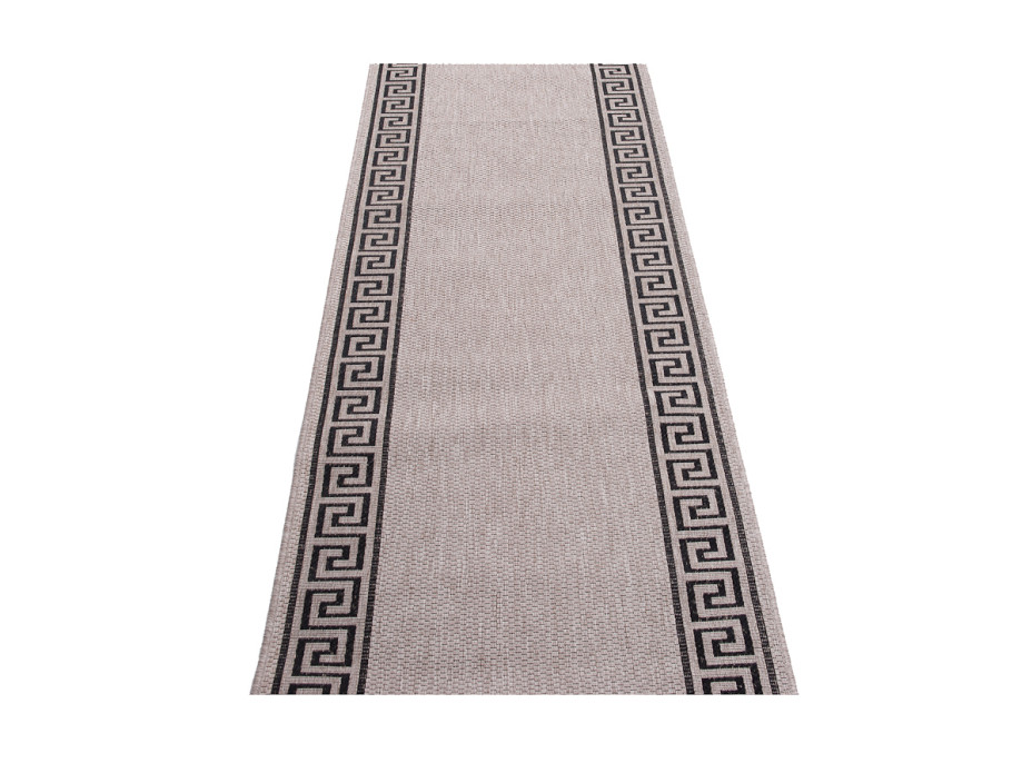 Sisalový PP behúň GREEK - svetlo hnedý / čierny