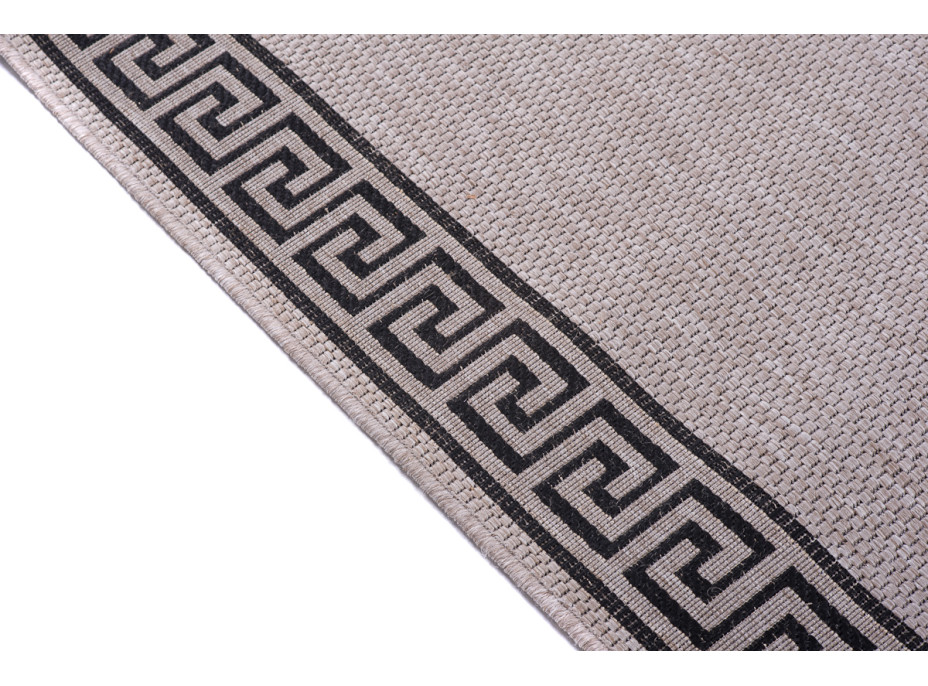 Sisalový PP behúň GREEK - svetlo hnedý / čierny