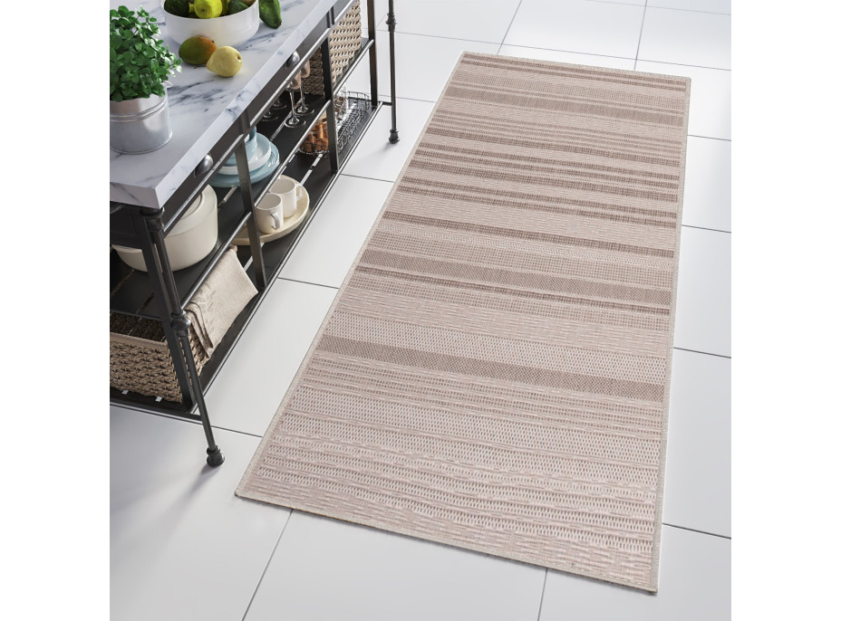 Sisalový PP behúň STRIPE - béžovo/taupe