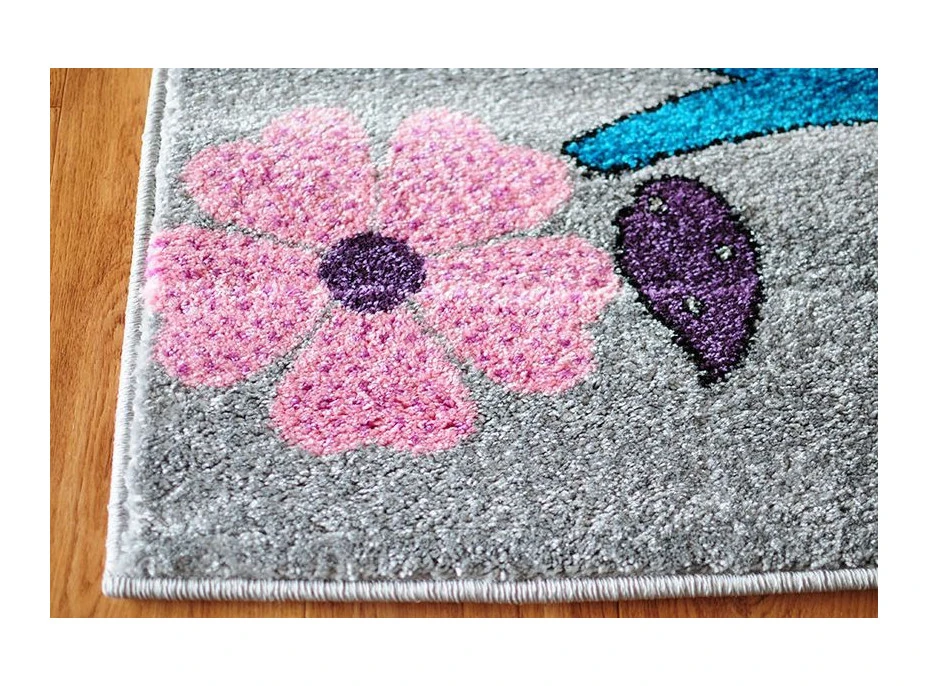 Detský koberec Vtáčiky - sivý