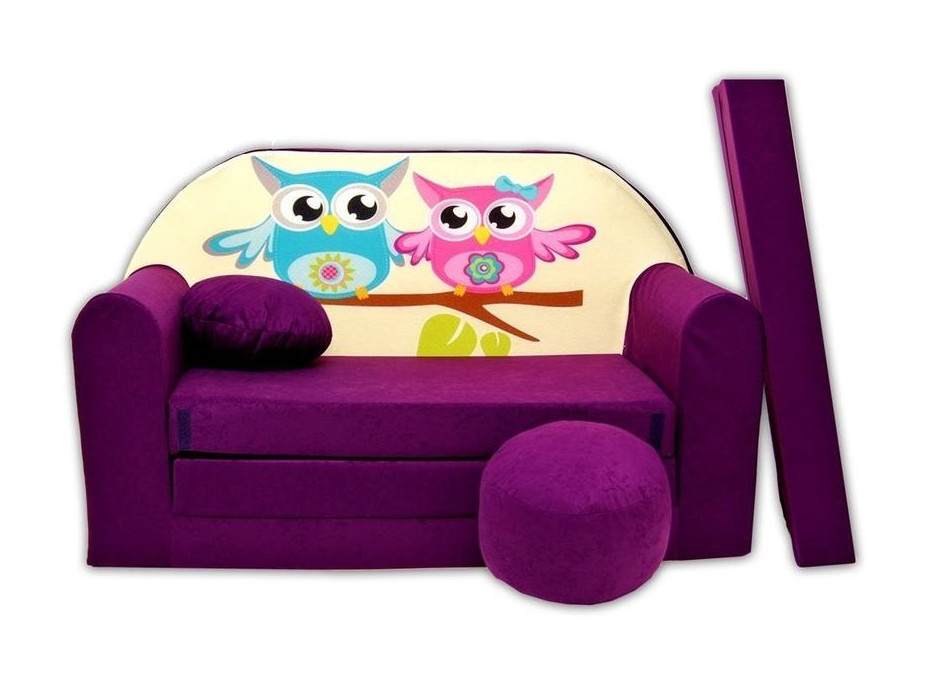 Detská pohovka sovička fialové