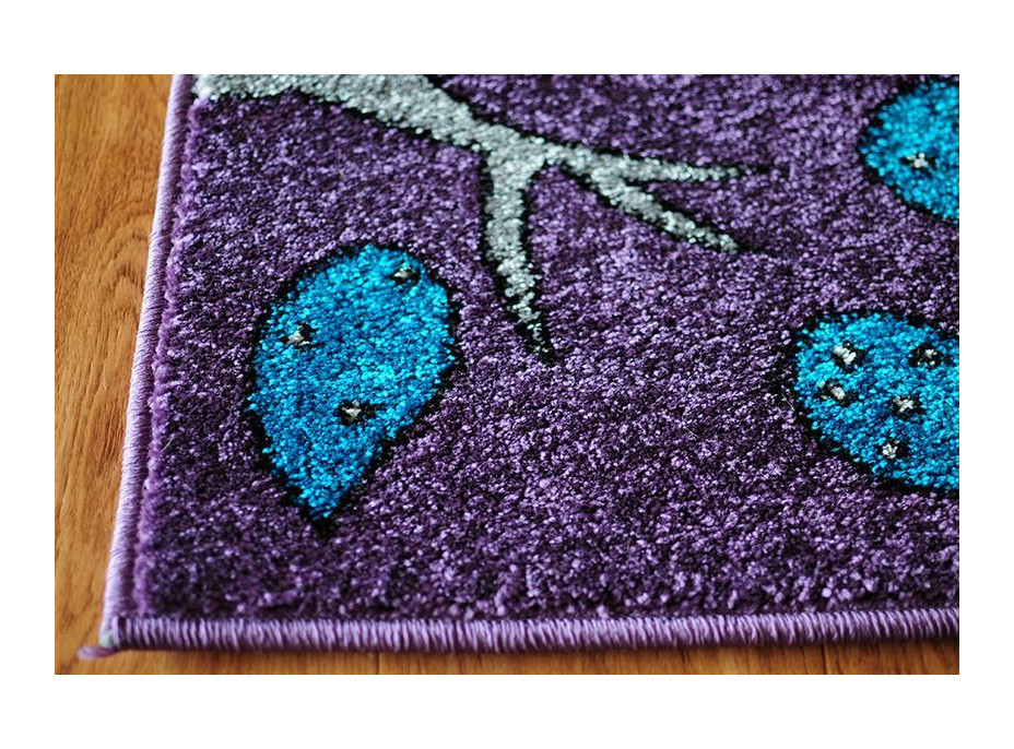 Detský koberec Vtáčiky - fialový