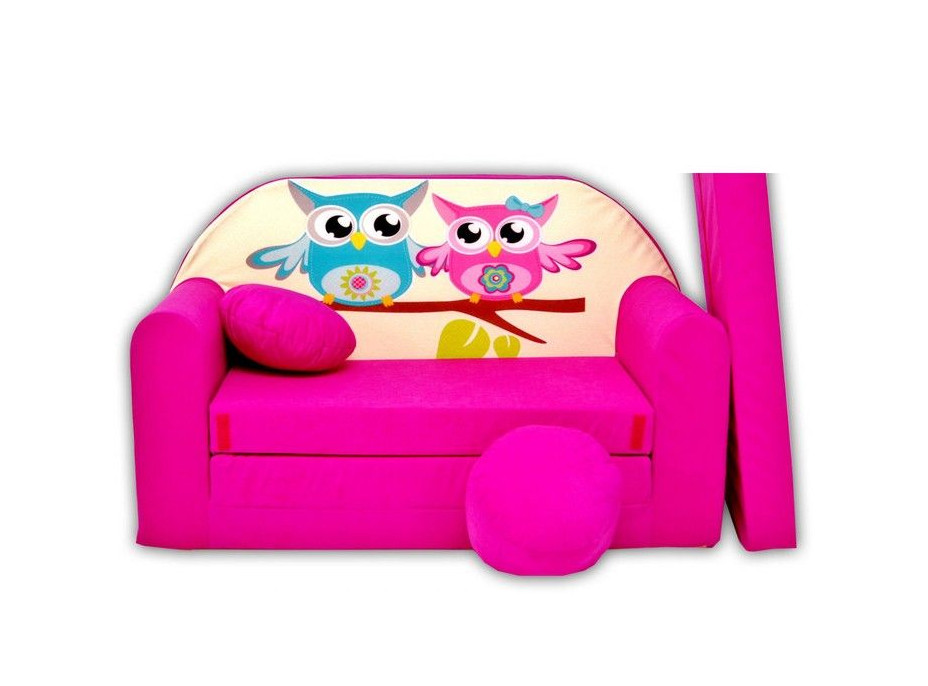 Detská pohovka sovička ružové