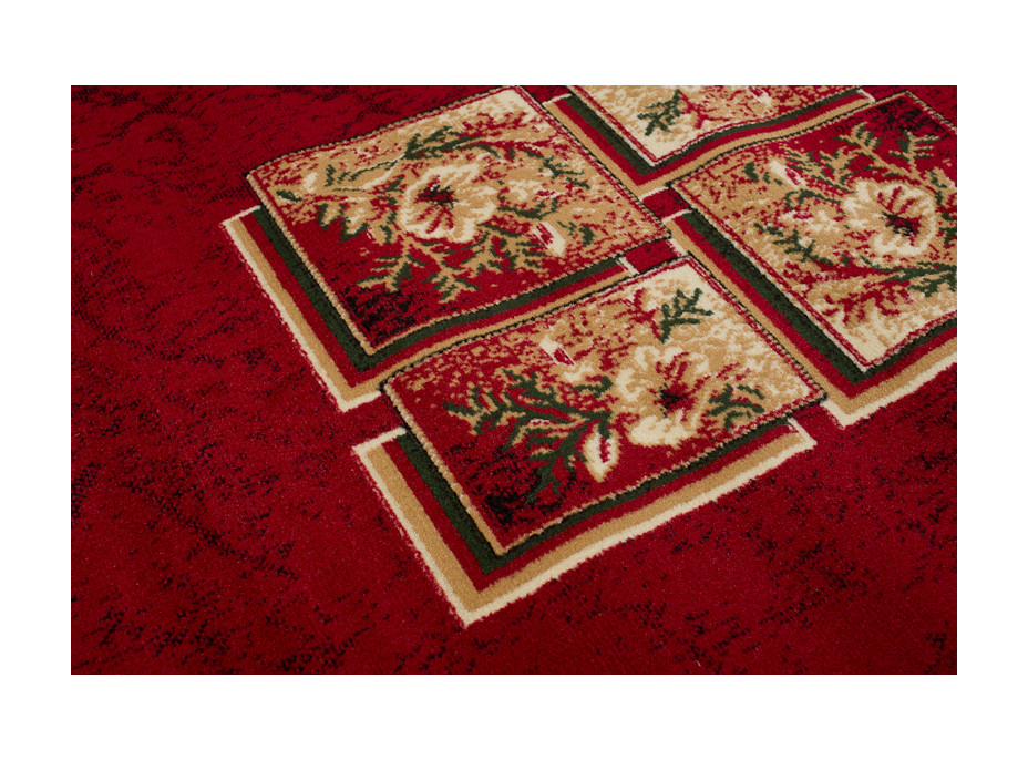 Kusový koberec ATLAS quatro - červený / béžový