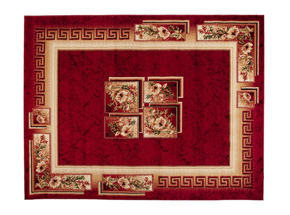 Kusový koberec ATLAS quatro - červený / béžový