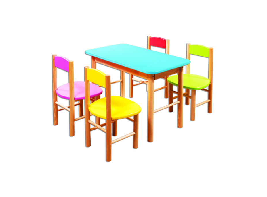 Detská drevená stolička z masívu - farebná