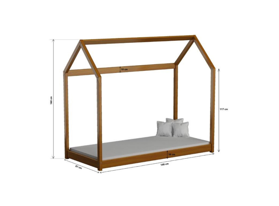 Detská Domčekové posteľ SAM - 180x90 cm - 10 farieb
