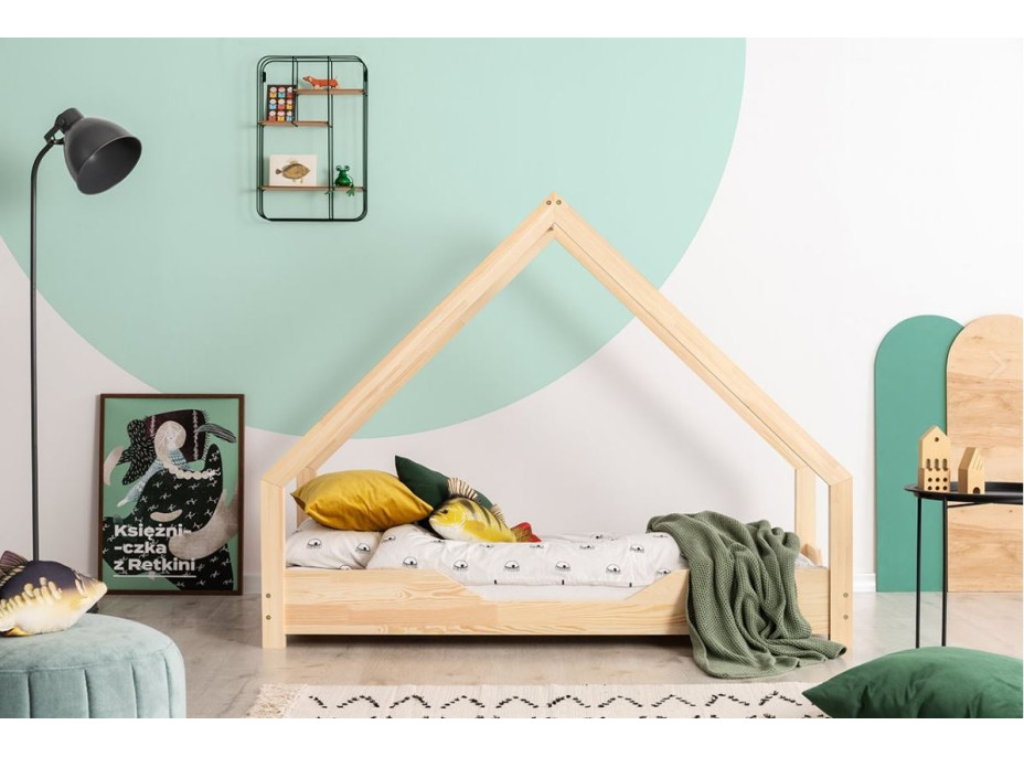 Detská domčeková posteľ z masívu LOCA B - 180x70 cm