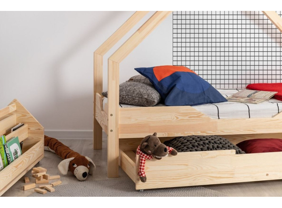 Detská Domčekové posteľ so zásuvkou z masívu LOCA B - 160x80 cm