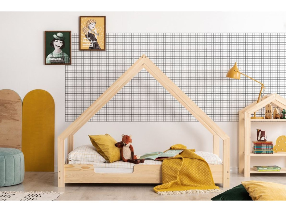 Detská Domčekové posteľ z masívu LOCA C - 190x70 cm