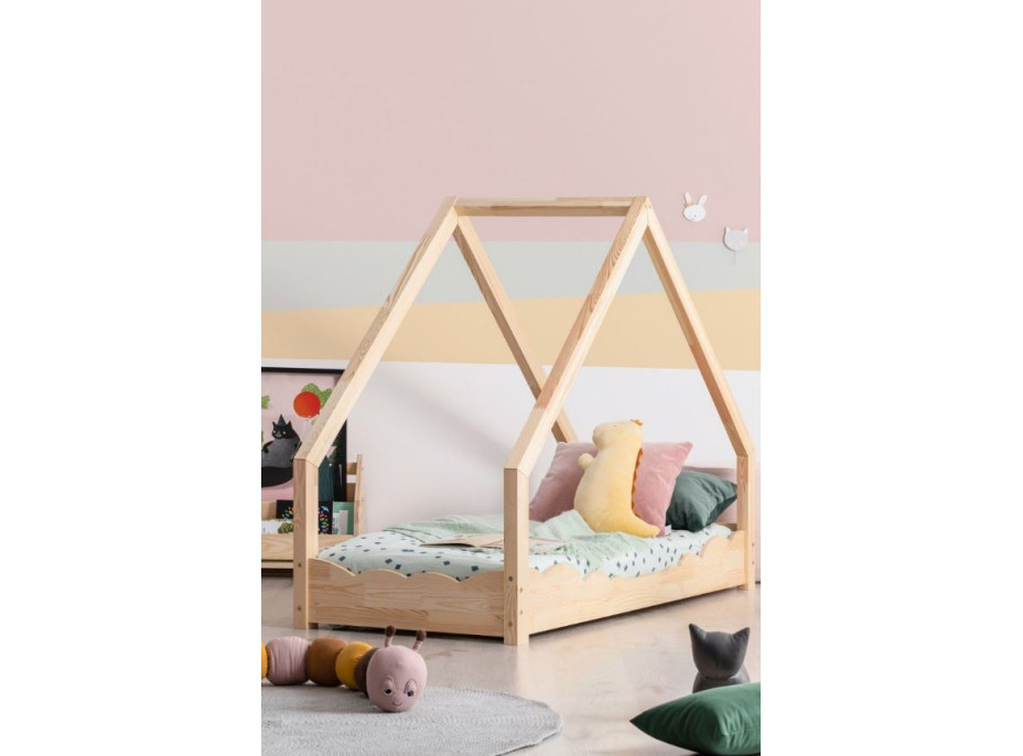 Detská Domčekové posteľ z masívu LOCA D - 200x90 cm