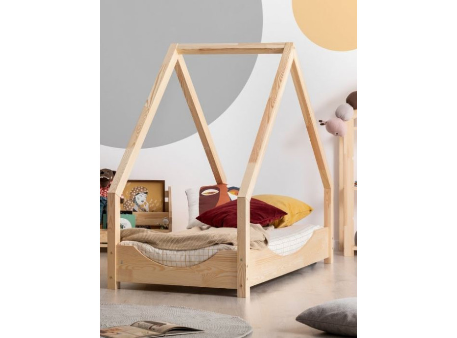 Detská Domčekové posteľ z masívu LOCA E - 180x80 cm