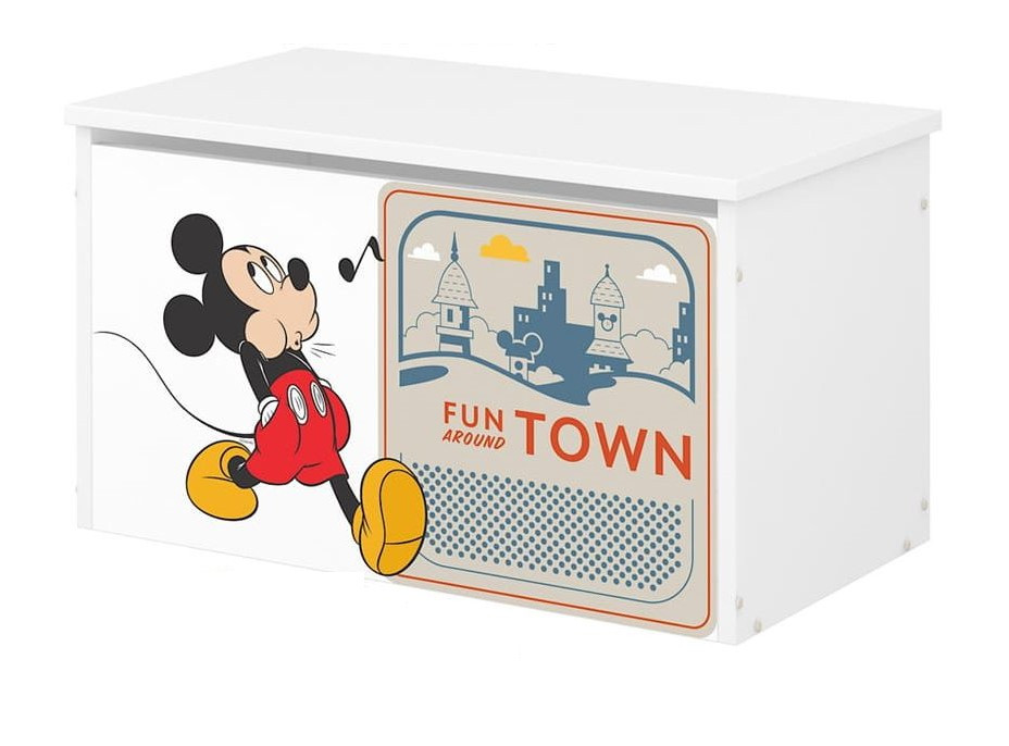 Detská drevená truhla Disney - MICKEY MOUSE TOWN