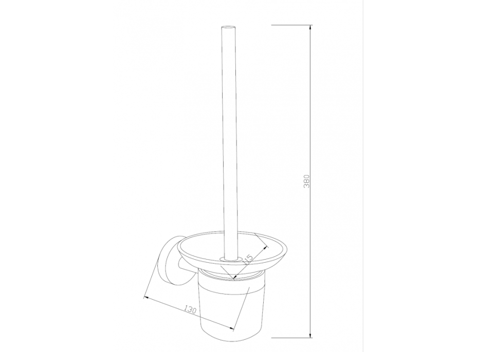 Závesná WC kefa MEXEN LOFT - kov / sklo - čierna matná, 7012650-70
