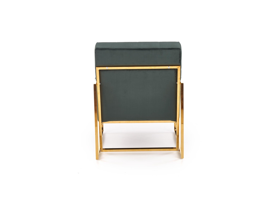 Kreslo RIO - čalúnené - tmavo zelené / zlaté