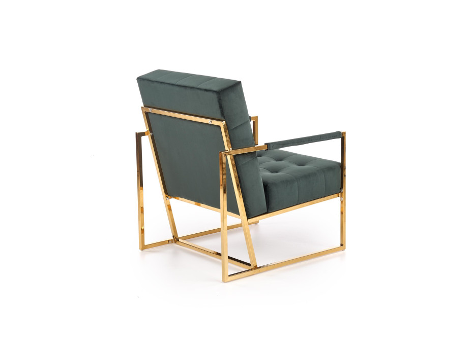 Kreslo RIO - čalúnené - tmavo zelené / zlaté