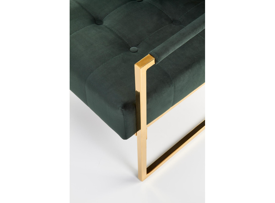 Kreslo RIO - čalúnené - tmavo zelené / zlaté