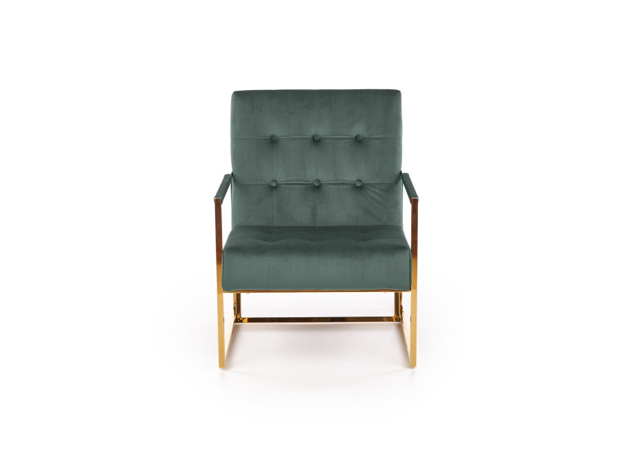 Kreslo RIO - čalúnené - tmavo zelené / zlaté