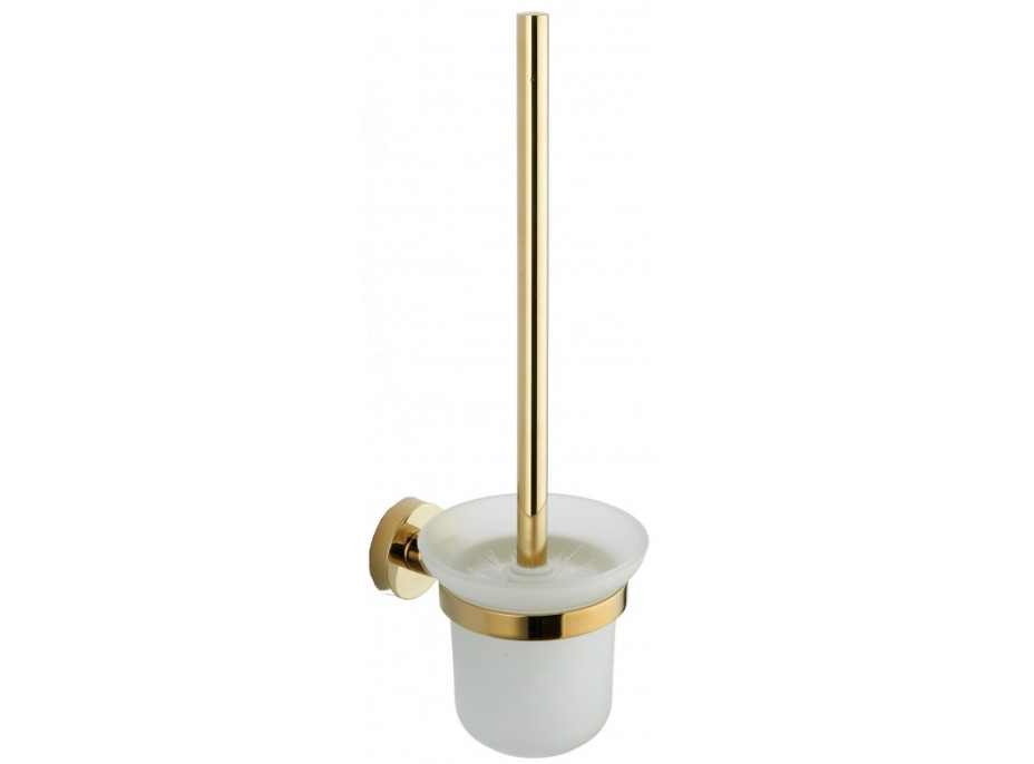 Závesná WC kefa MEXEN REMO - kov / sklo - zlatá, 7050750-50