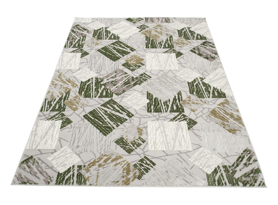 Kusový koberec ASTHANE square - sivý / zelený