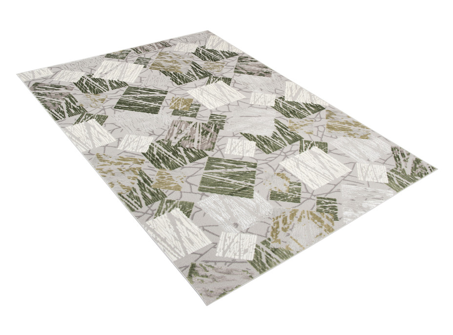 Kusový koberec ASTHANE square - sivý / zelený