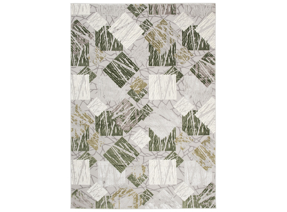 Kusový koberec ASTHANE square - sivý / zelený