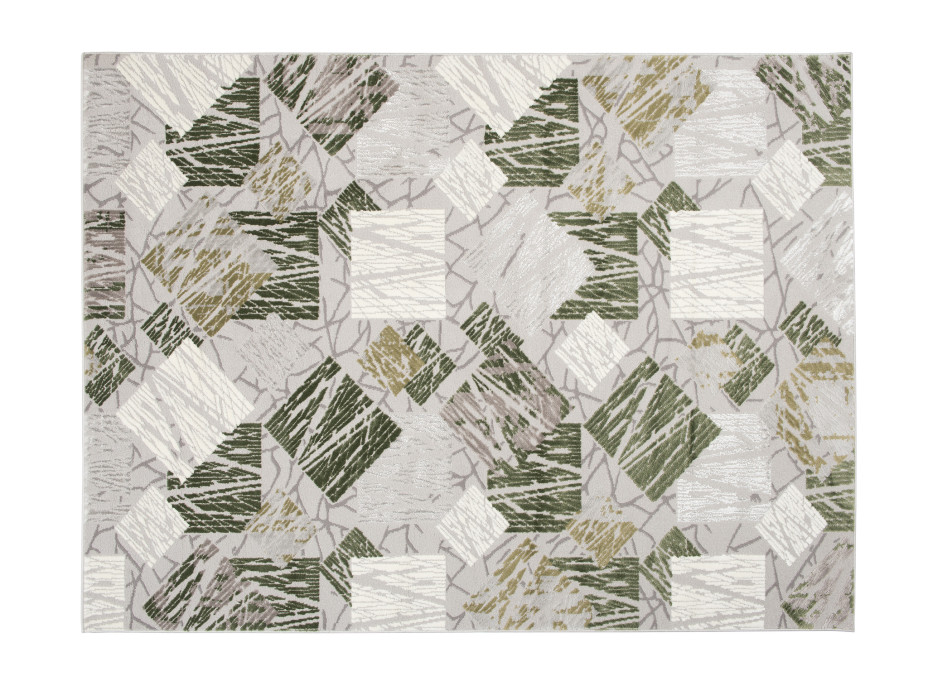Kusový koberec ASTHANE square - sivý / zelený