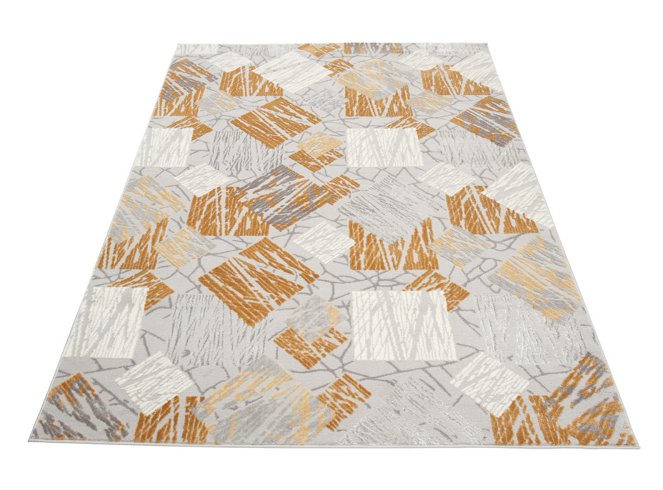 Kusový koberec ASTHANE square - sivý / žltý