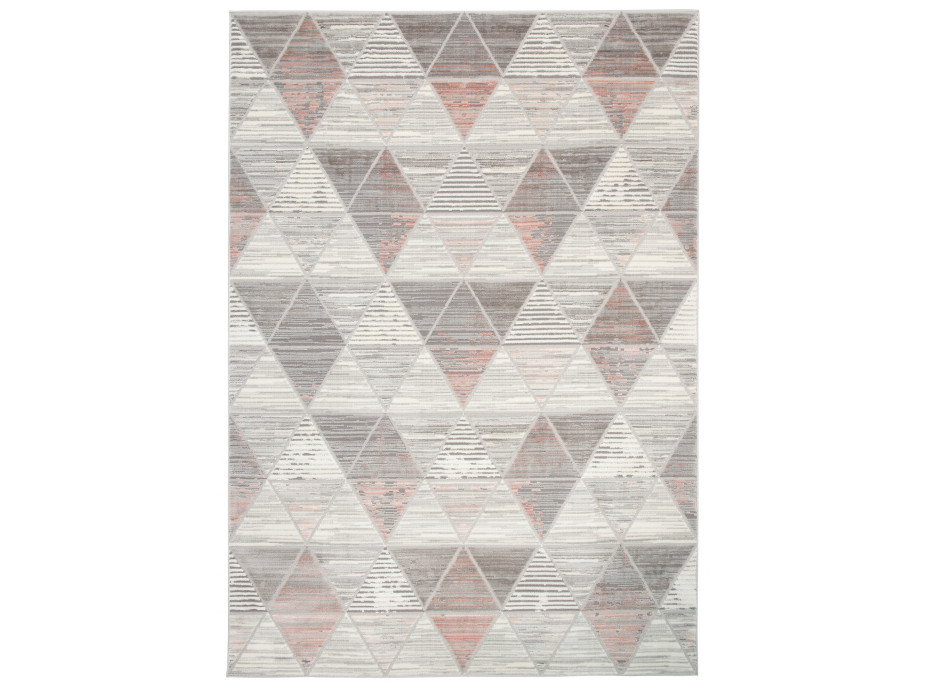 Kusový koberec ASTHANE triangel - sivý / ružový