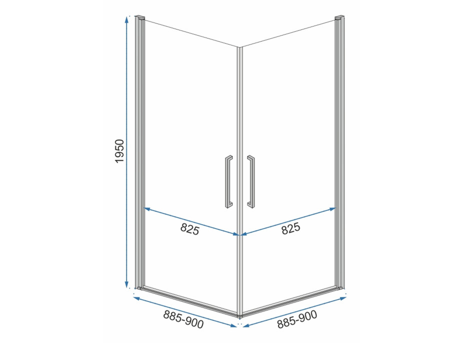 Sprchovací kút MAXMAX Rea RUBIK 90x90 cm - čierny