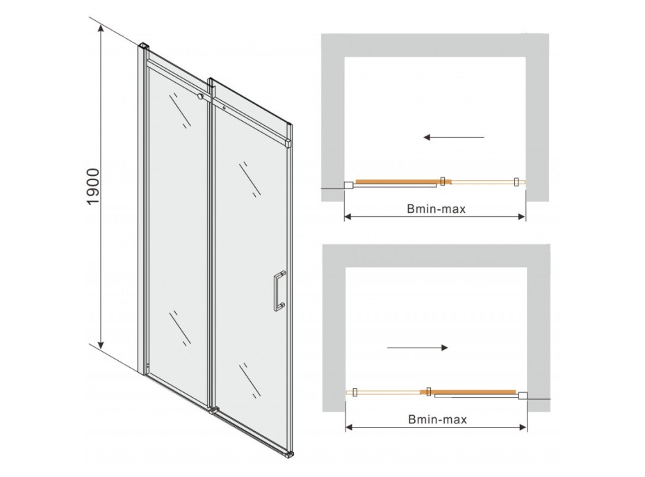 Sprchové dvere maxmax OMEGA 140 cm - GRAFIT